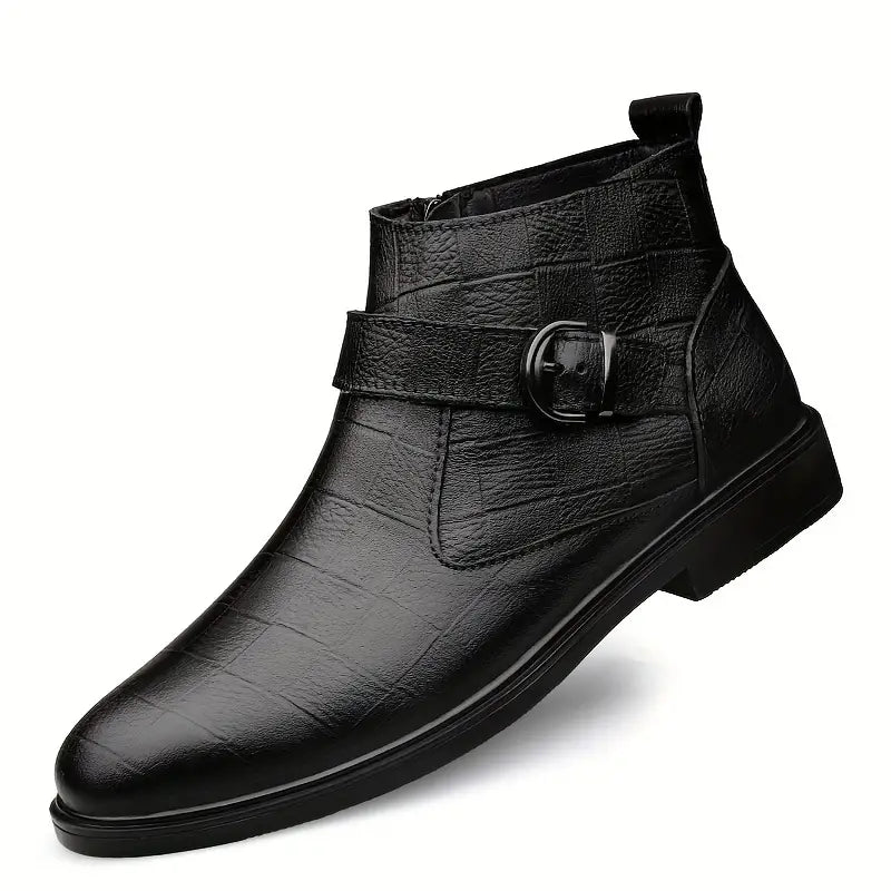Botines hombre cuero elegantes con cremallera – botas casual cómodas tobillo