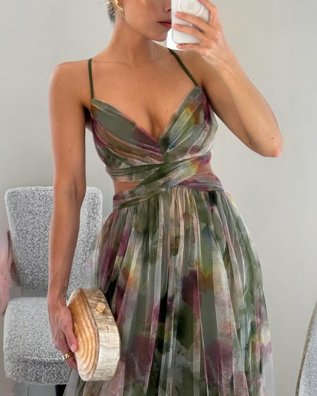 Vestido mujer maxi floral elegante – vestido fluido tirantes ligero