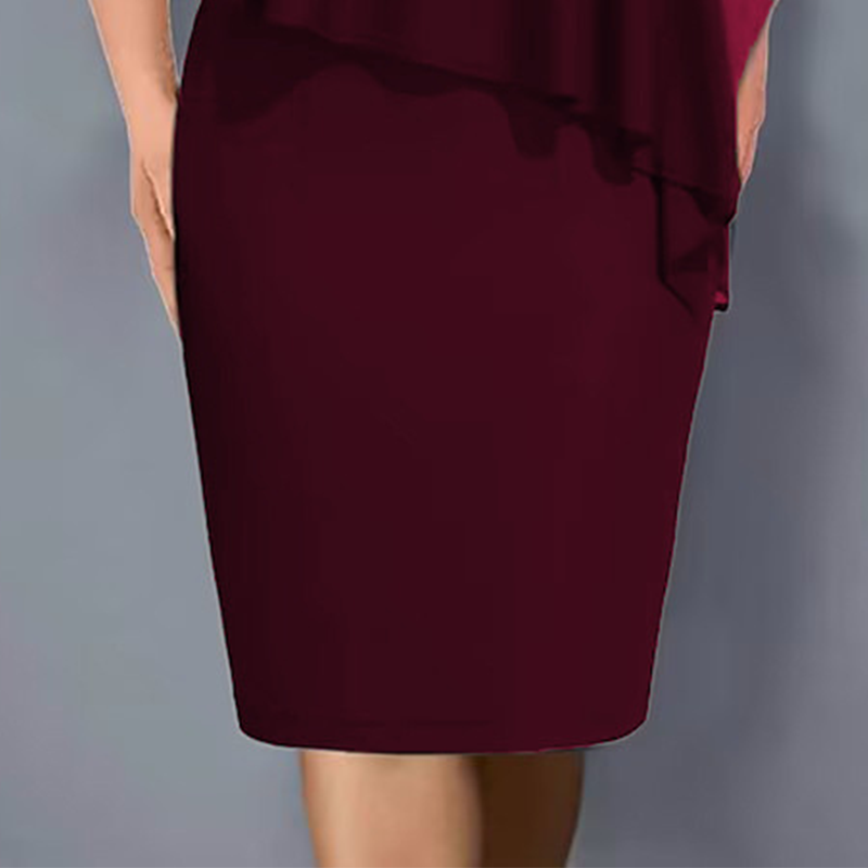 Vestido capa midi para mujer con strass y superposición de gasa