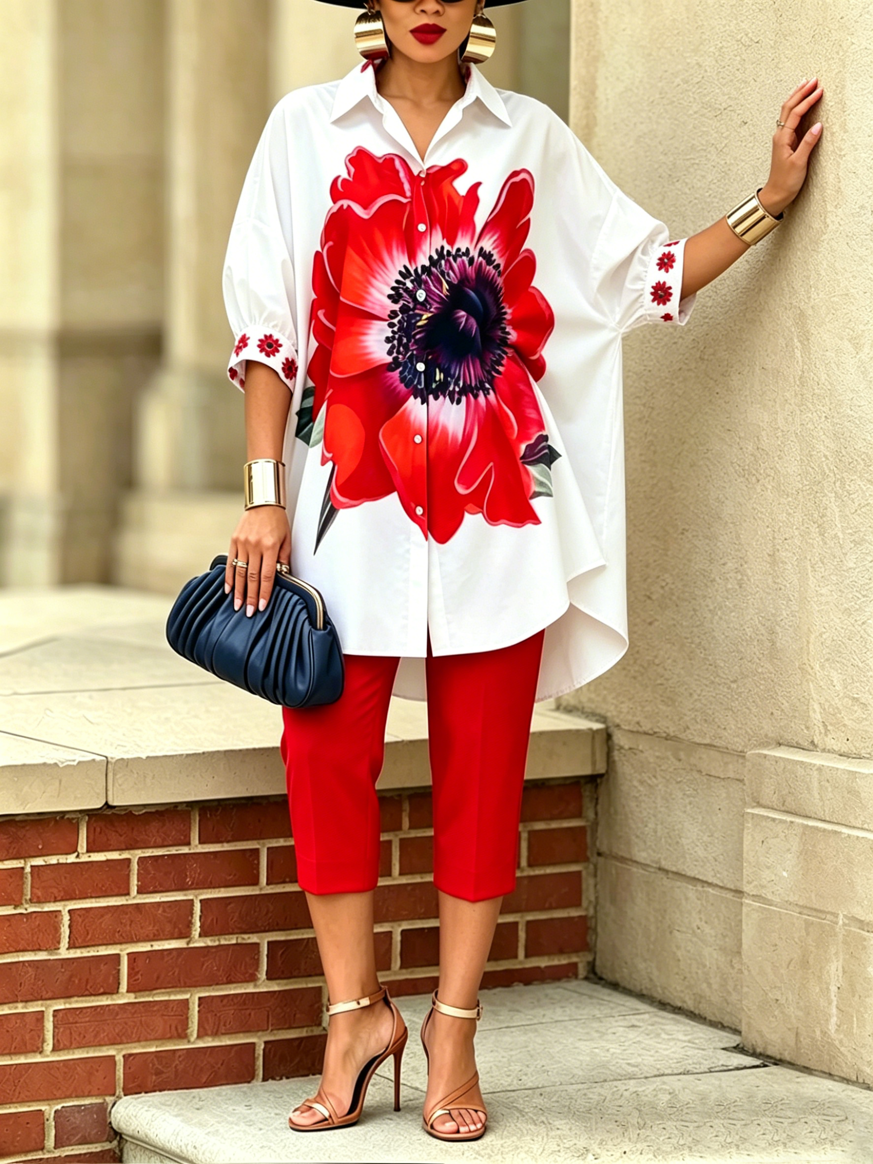 Conjunto Mujer Dos Piezas Estampado Floral – Estilo Elegante Moderno