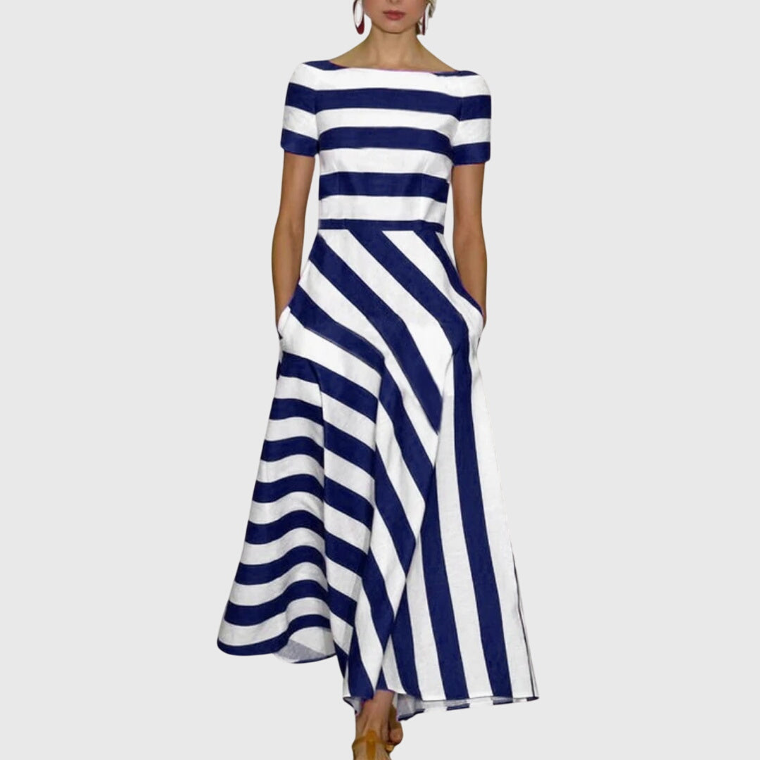 Vestido Maxi Mujer Rayas Elegantes – Diseño Fluido y Sofisticado