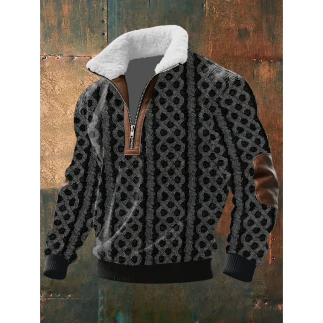 Suéter hombre forro polar con cremallera – cuello alto cálido estilo moderno