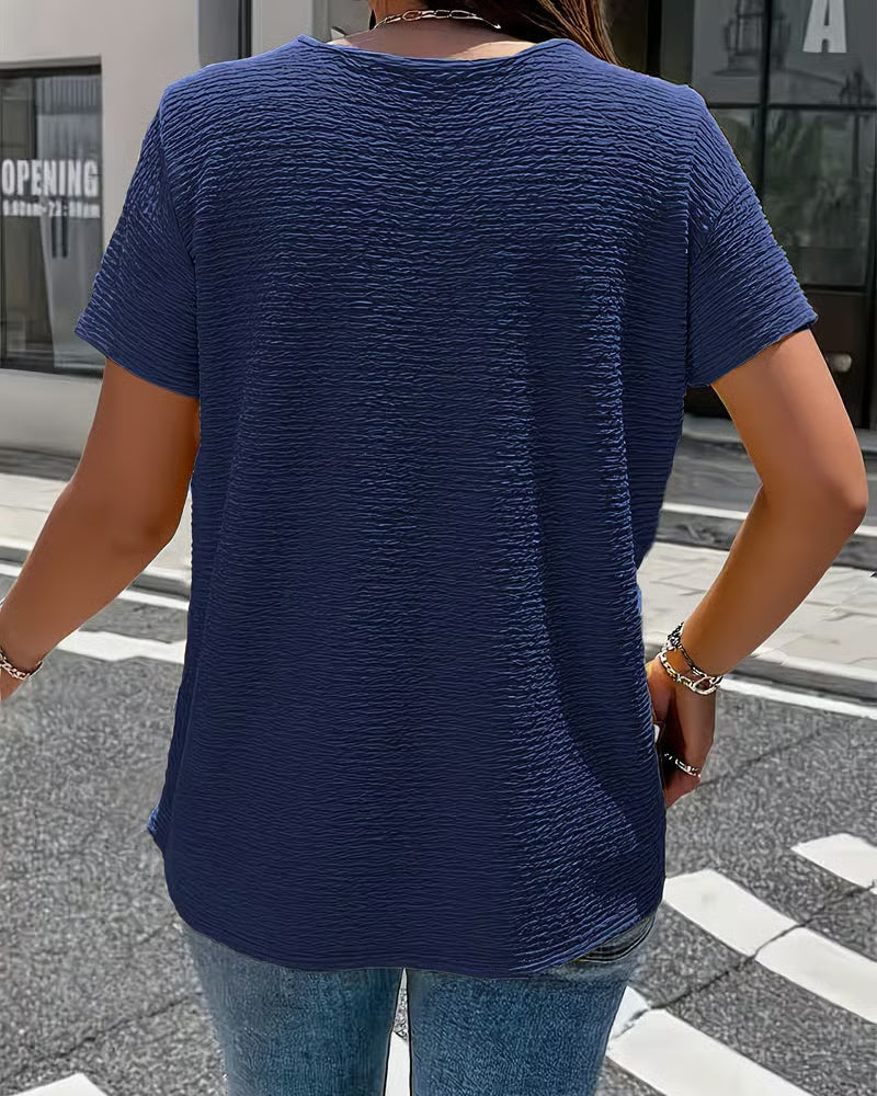 Vestido mujer algodón cuello V fluido – casual verano elegante