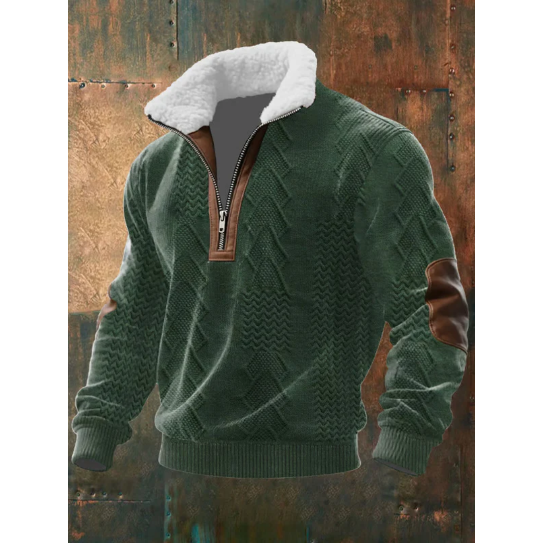 Suéter hombre forro polar con cremallera – cuello alto cálido estilo moderno
