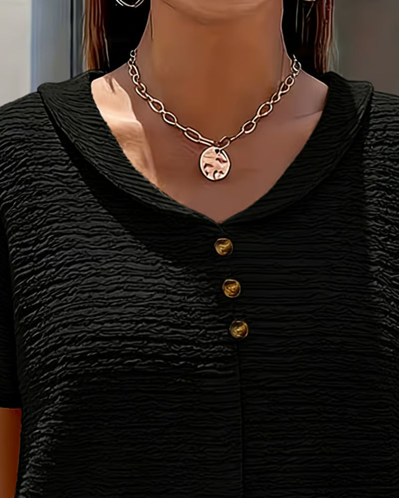 Vestido mujer algodón cuello V fluido – casual verano elegante