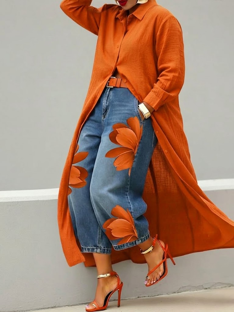 Vestido Camisa Midi de Algodón y Lino – Estilo Elegante y Fluido