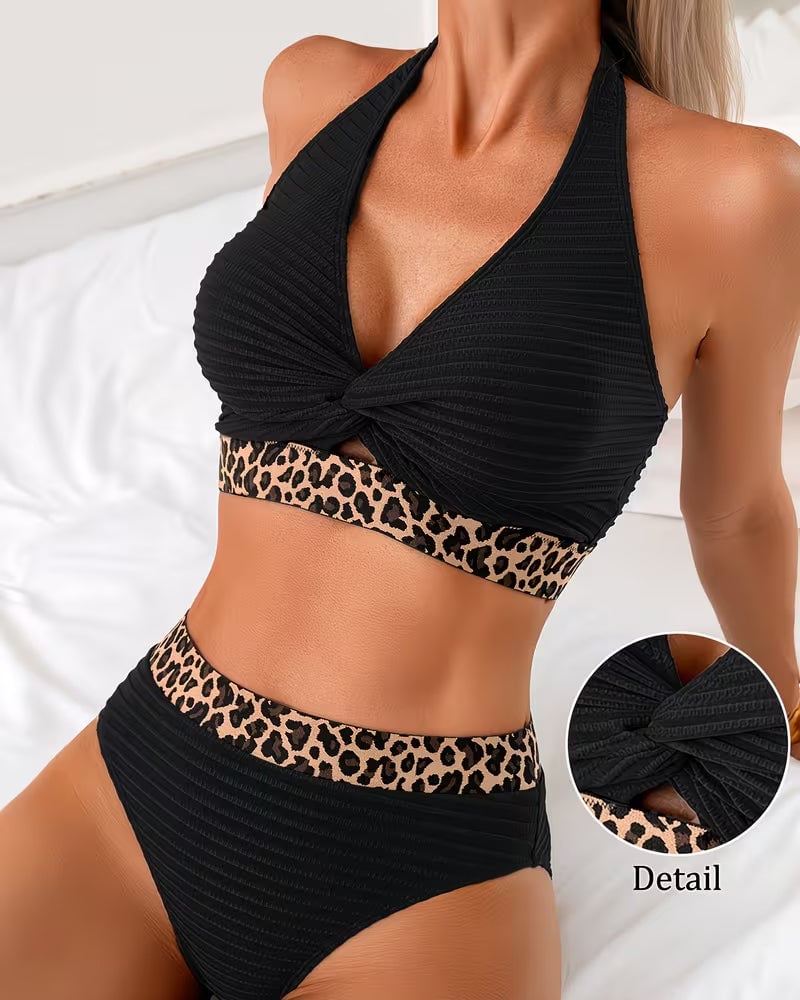 Bikini Mujer Leopardo Acanalado – Estilo Favorecedor y Moderno