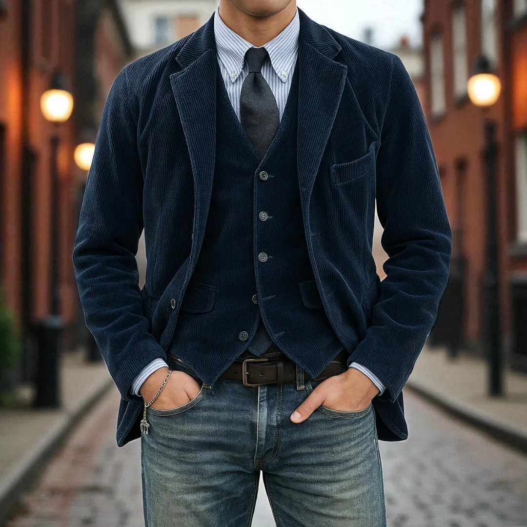 Conjunto Hombre Blazer y Chaleco Elegante – Estilo Formal Moderno