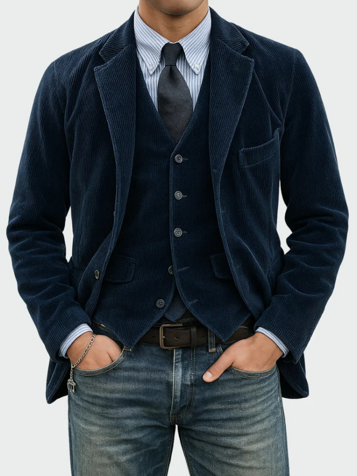 Conjunto Hombre Blazer y Chaleco Elegante – Estilo Formal Moderno