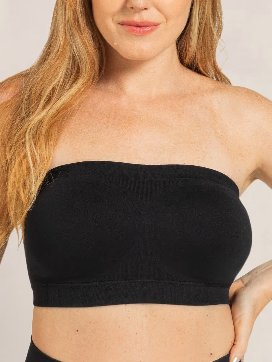 Sujetador bandeau mujer sin tirantes sin aros con efecto liso