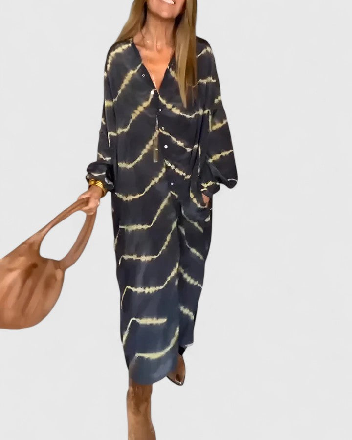 Vestido Maxi Boho Mujer Con Botones – Estilo Fluido y Elegante