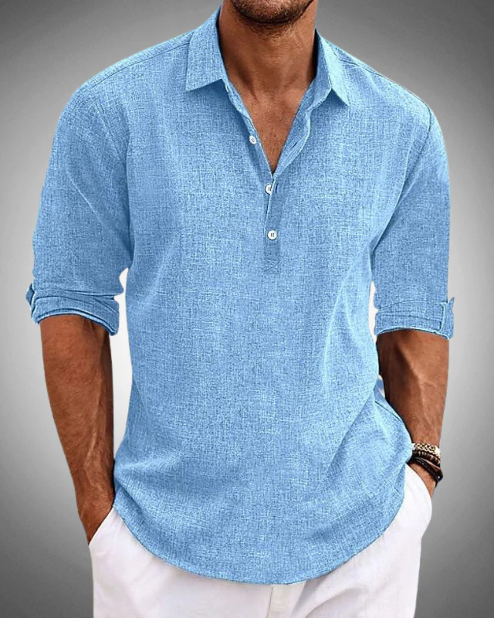 Camisa hombre algodón verano transpirable – camisa elegante casual ligera