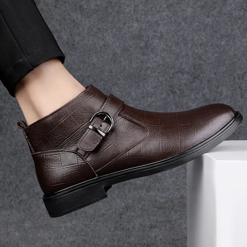 Botines hombre cuero elegantes con cremallera – botas casual cómodas tobillo