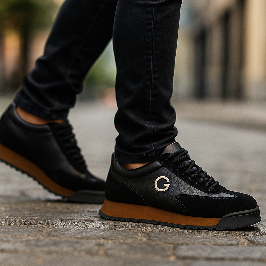 Zapatillas hombre cuero casual elegantes con cordones – sneakers urbanos cómodos