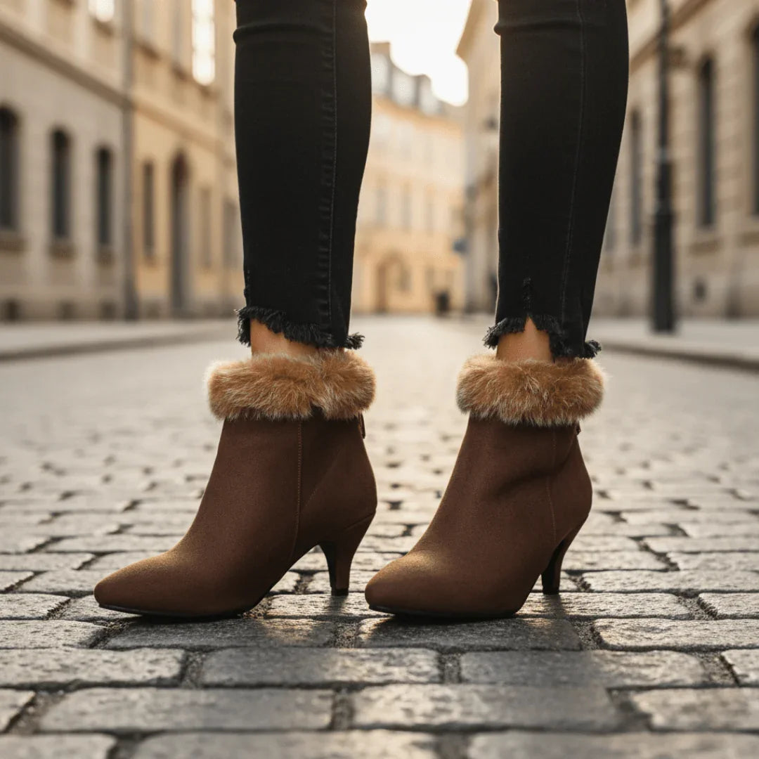 Botines Mujer Con Tacón Y Forro Cálido – Zapatos Elegantes Para Invierno