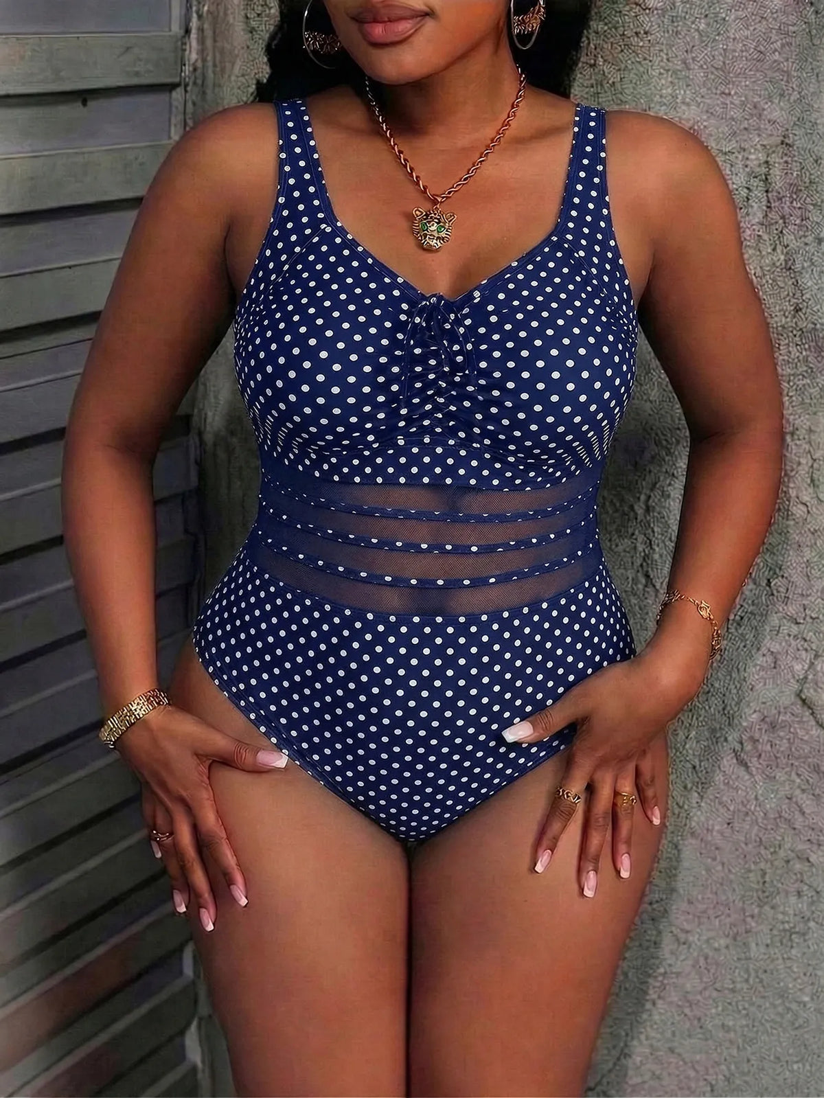 Traje de baño de una pieza para mujer con estampado de palmeras