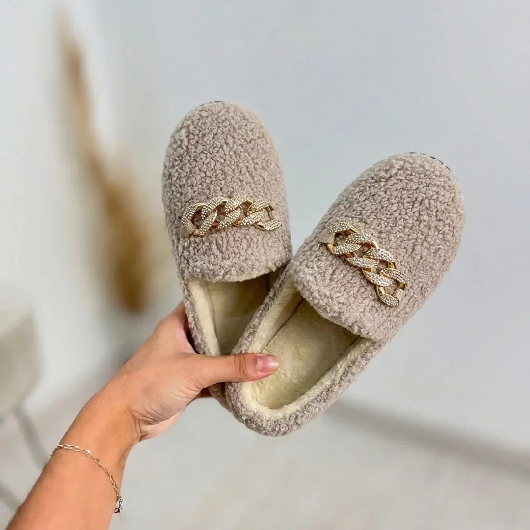 Pantuflas mujer cálidas de interior con suela cómoda – estilo elegante hogar