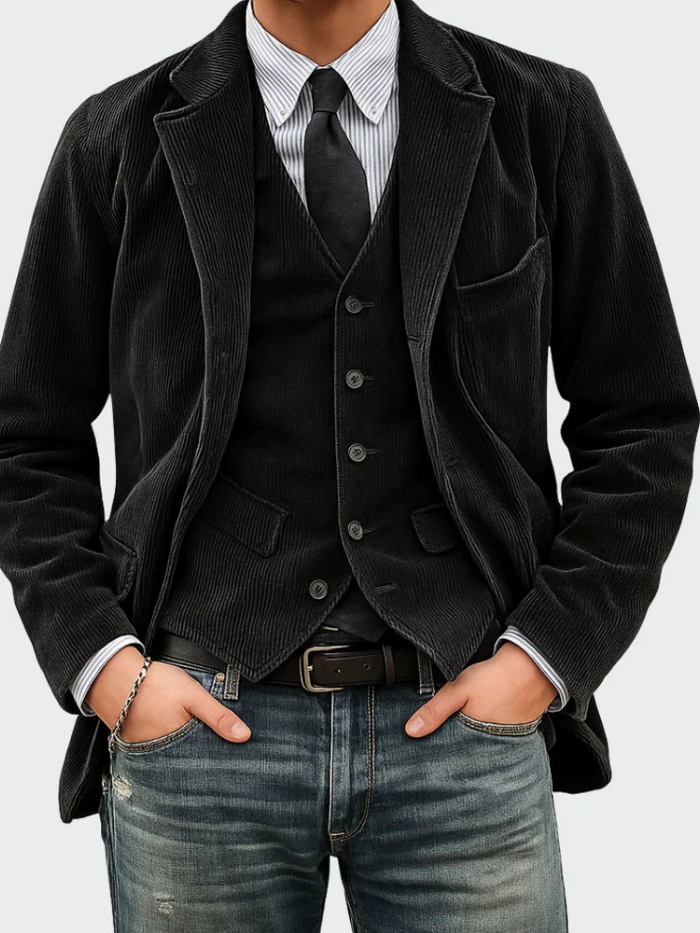 Conjunto Hombre Blazer y Chaleco Elegante – Estilo Formal Moderno