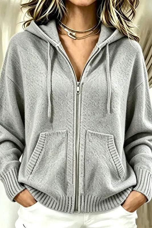 Cárdigan de mujer con capucha y cremallera para looks casuales