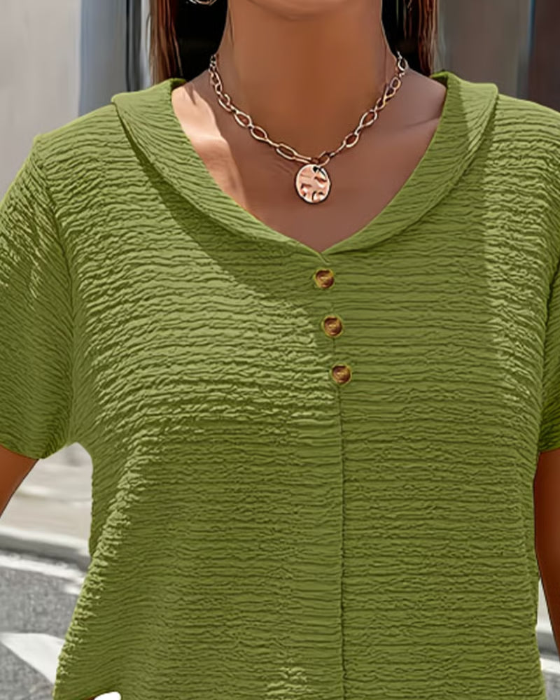 Vestido mujer algodón cuello V fluido – casual verano elegante