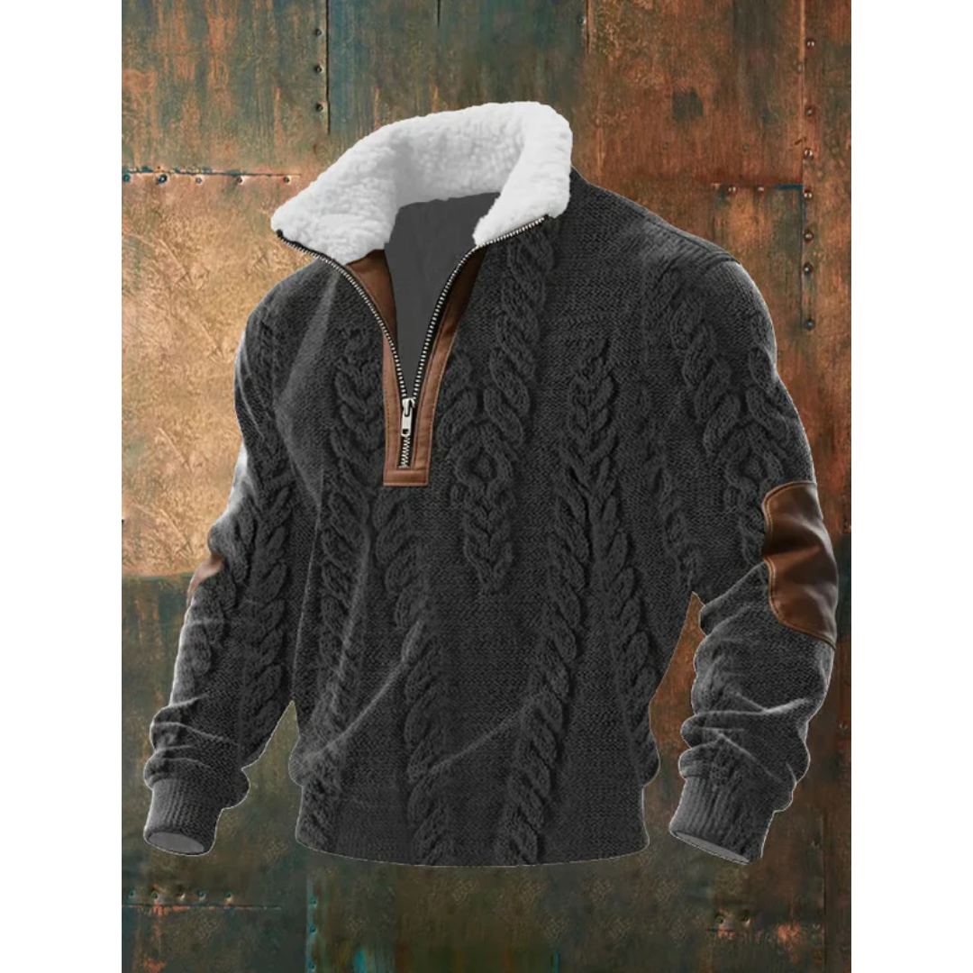 Suéter hombre forro polar con cremallera – cuello alto cálido estilo moderno