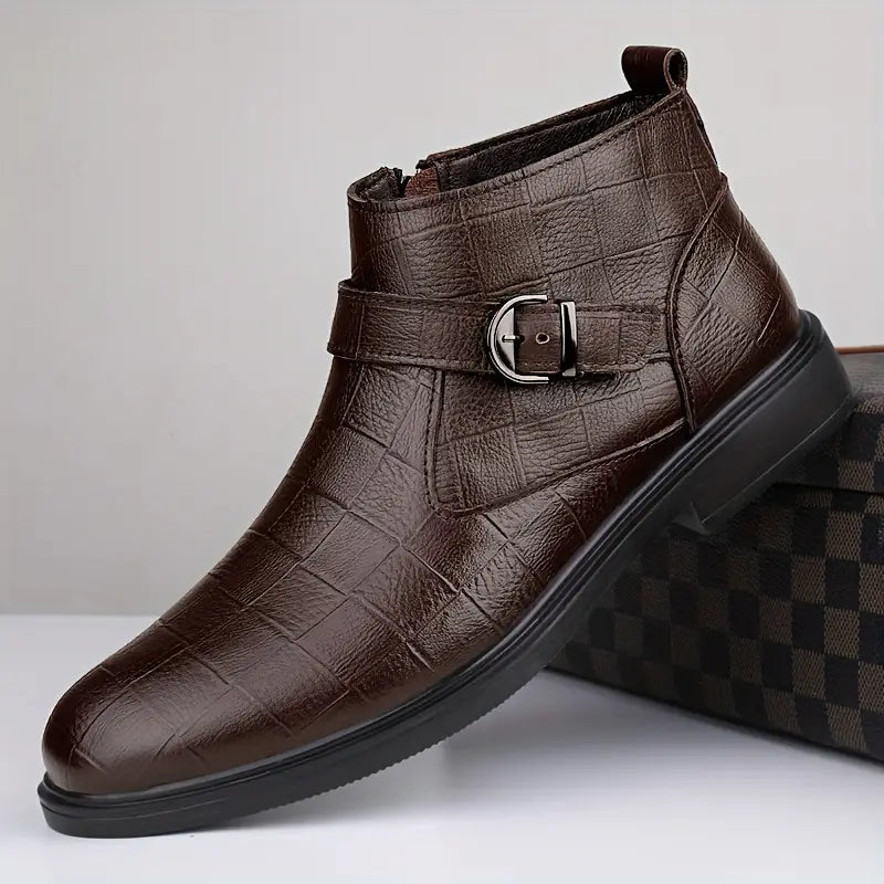 Botines hombre cuero elegantes con cremallera – botas casual cómodas tobillo