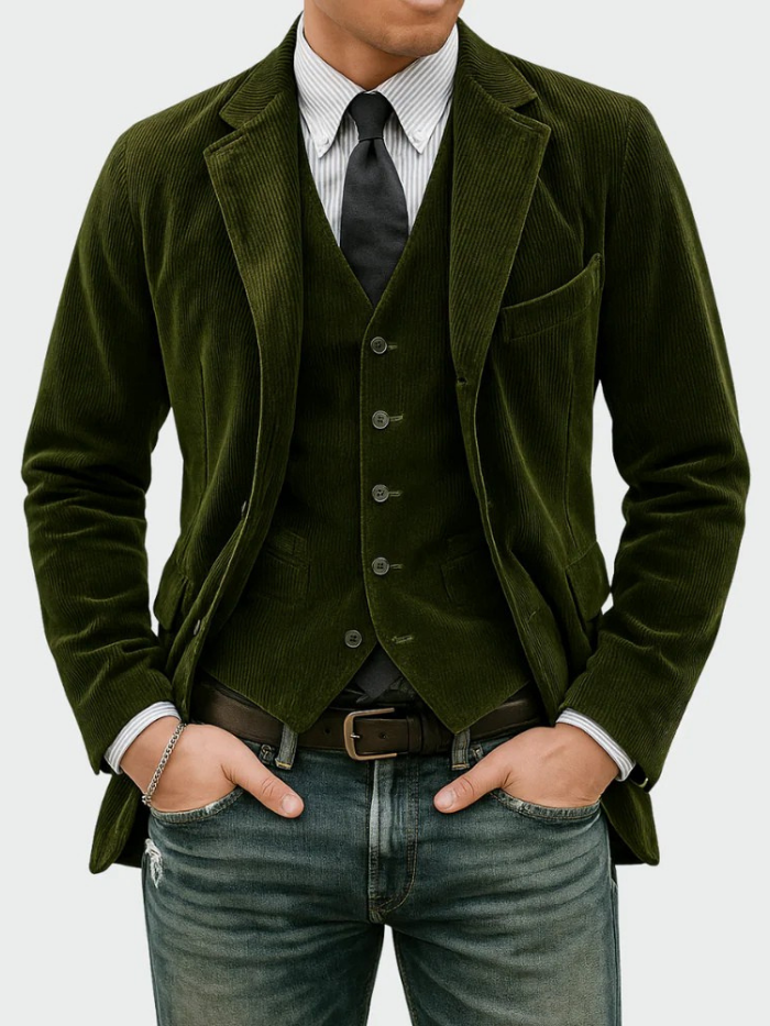 Conjunto Hombre Blazer y Chaleco Elegante – Estilo Formal Moderno