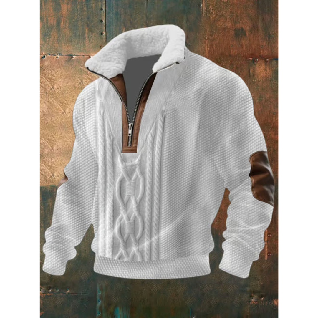 Suéter hombre forro polar con cremallera – cuello alto cálido estilo moderno