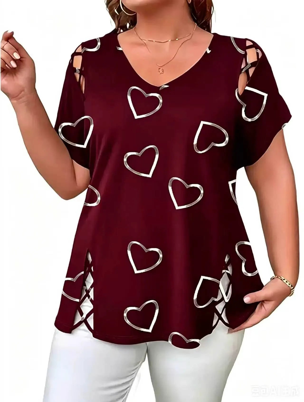 Blusa mujer con estampado tie-dye y detalles entrelazados