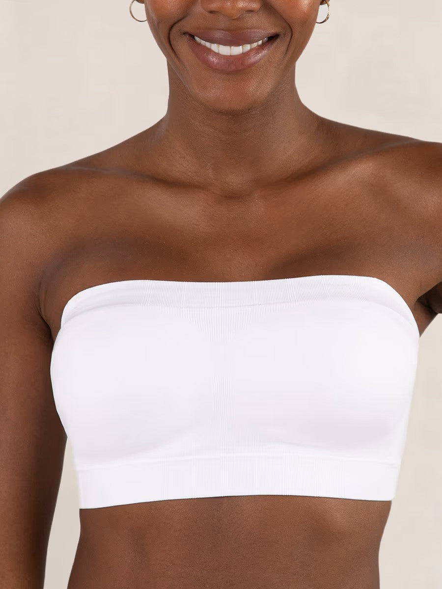 Sujetador bandeau mujer sin tirantes sin aros con efecto liso
