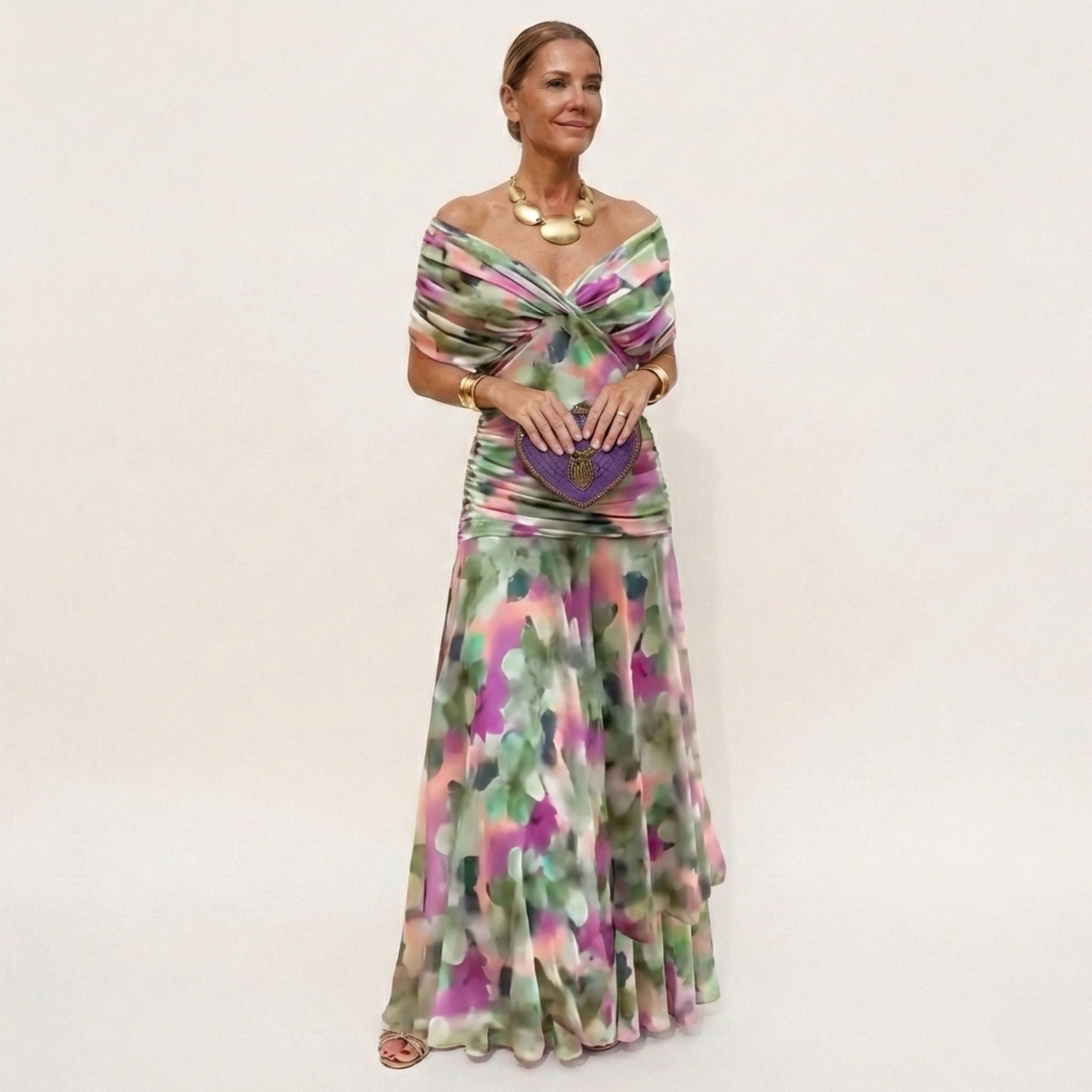 Vestido Largo Mujer Elegante Fluido – Escote V y Diseño Sofisticado