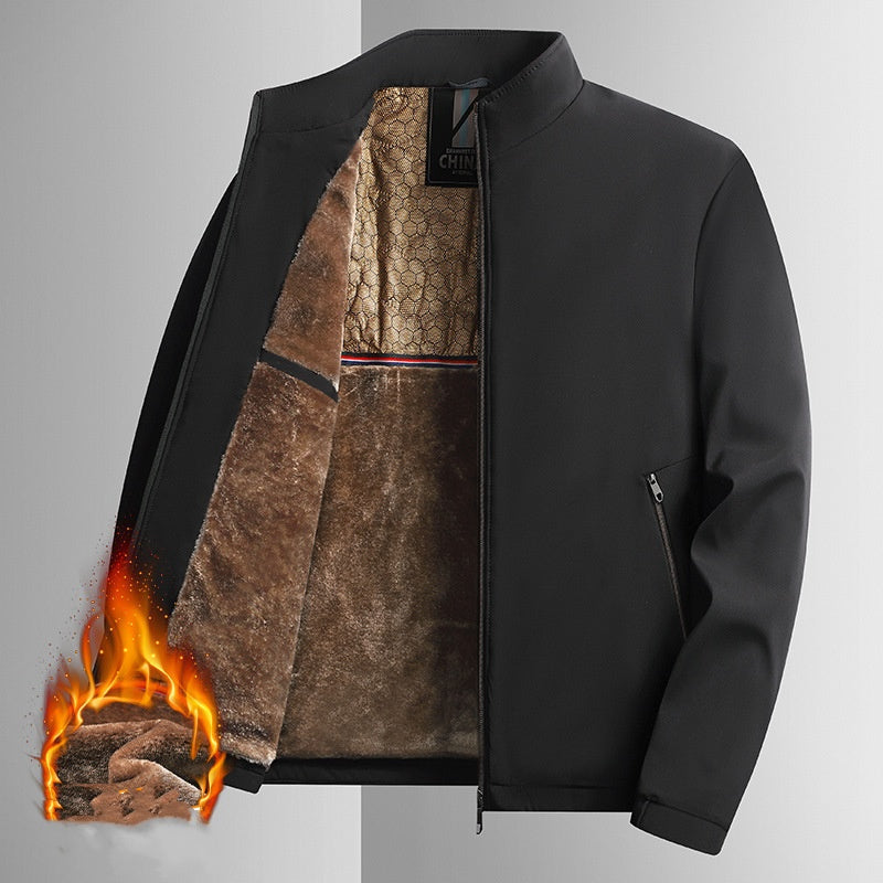 Chaqueta hombre cálida con cremallera y cuello alto