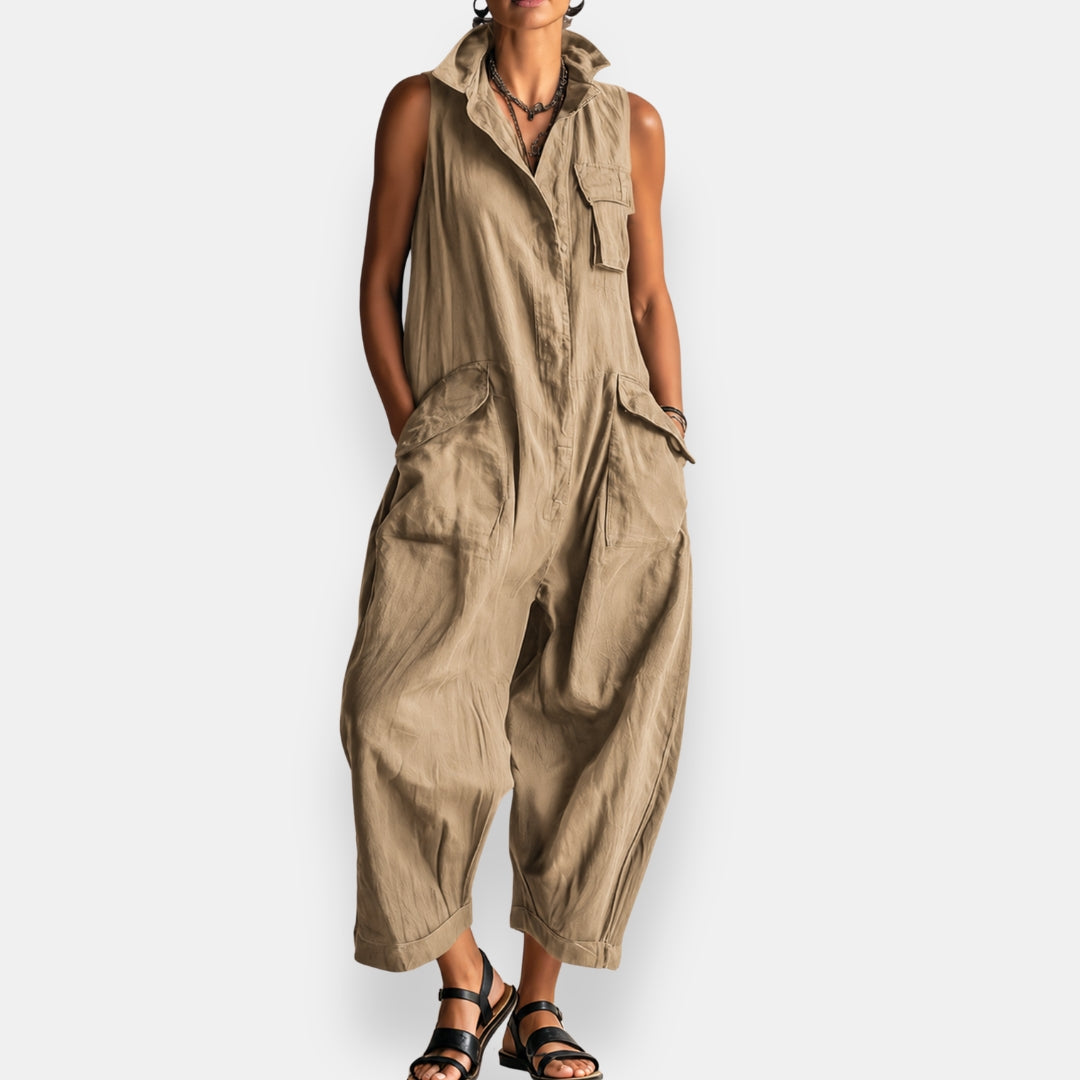 Mono sin mangas mujer oversize con bolsillos
