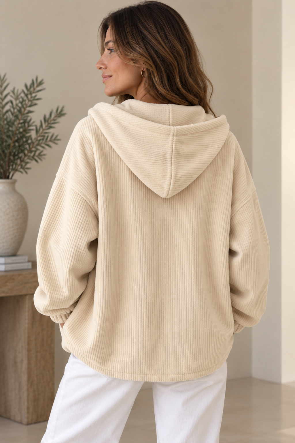 Chaqueta oversize con capucha para mujer de estilo relajado