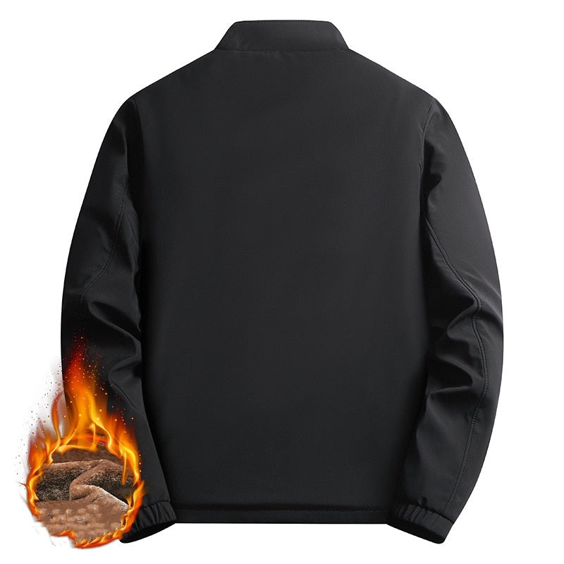 Chaqueta hombre cálida con cremallera y cuello alto