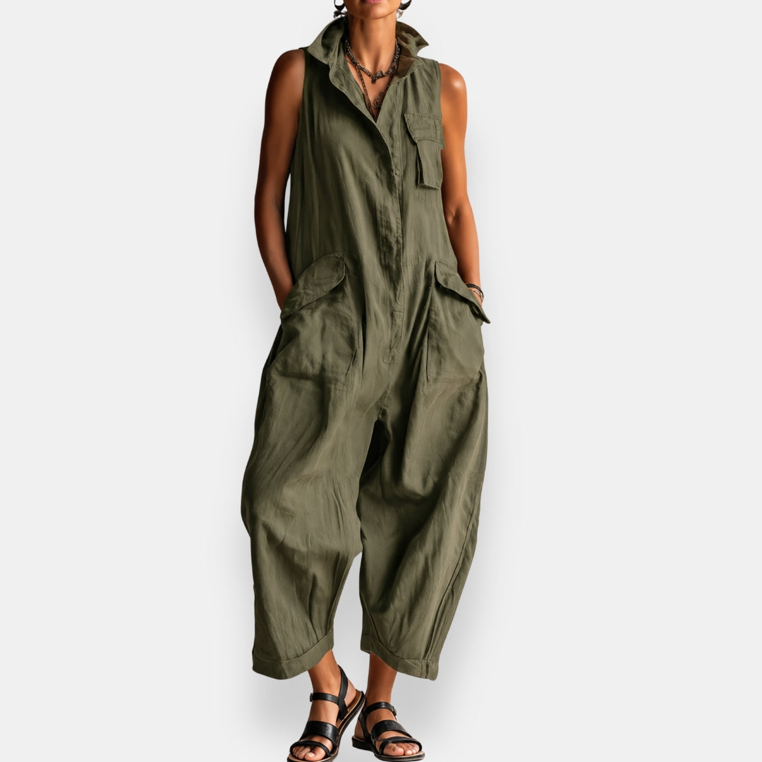 Mono sin mangas mujer oversize con bolsillos