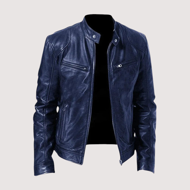 Chaqueta Hombre de Cuero Clásica – Estilo Biker Elegante y Moderno
