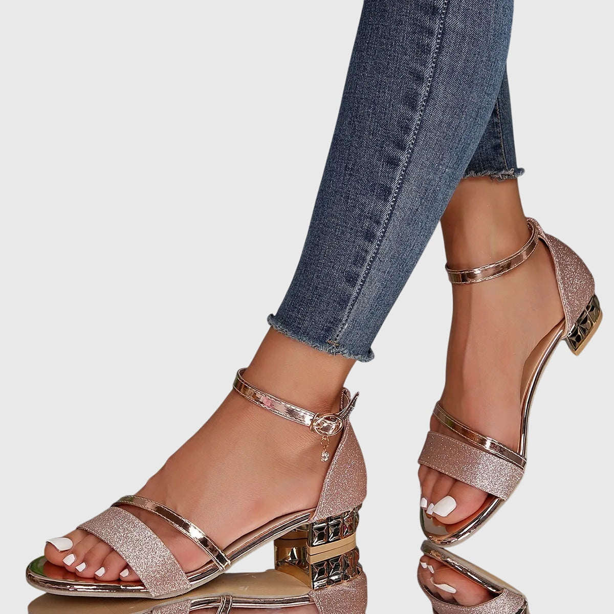 Sandalias planas mujer de lona con tira ajustable