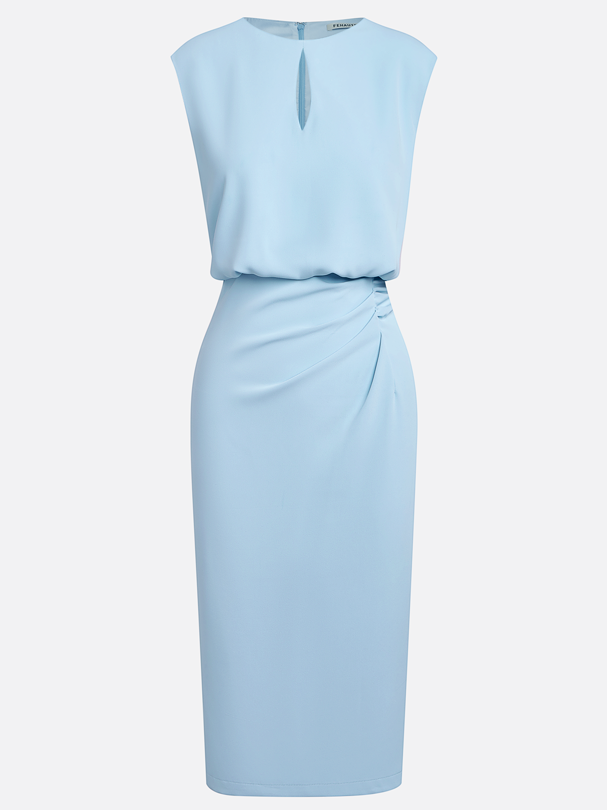 Vestido Midi Mujer Elegante Con Drapeado – Estilo Sofisticado Moderno