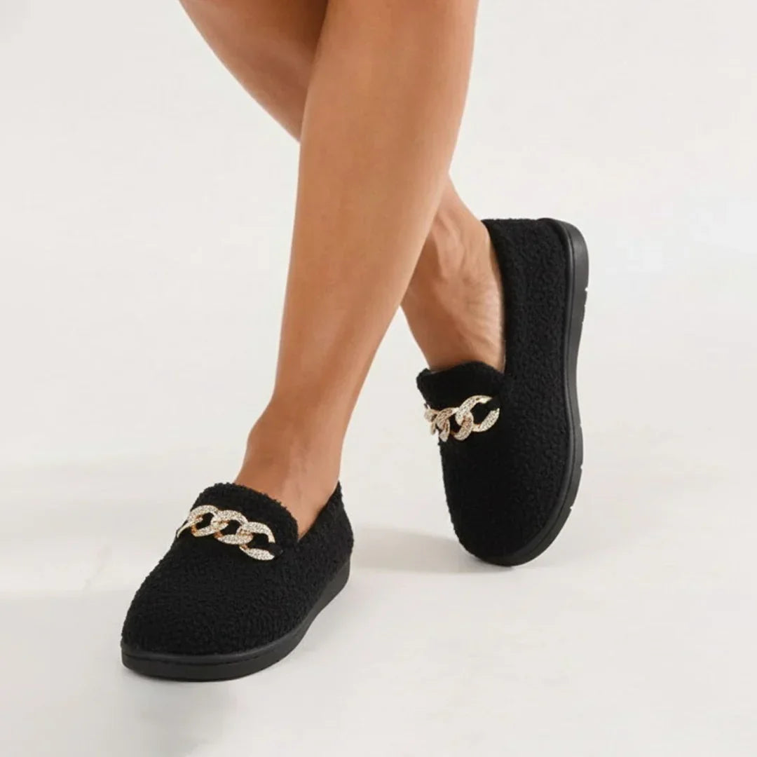 Pantuflas mujer cálidas de interior con suela cómoda – estilo elegante hogar