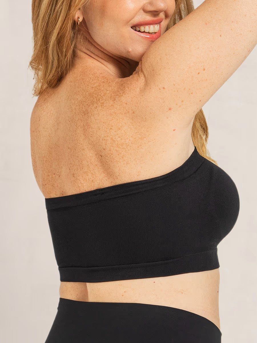 Sujetador bandeau mujer sin tirantes sin aros con efecto liso