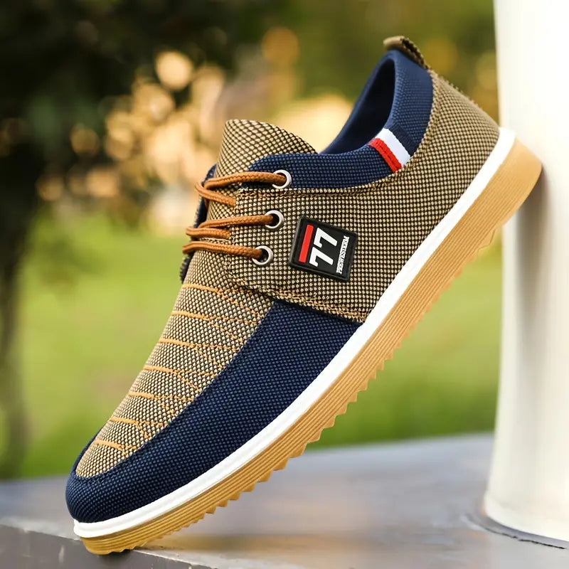 Zapatos hombre de lona con cordones y suela cómoda