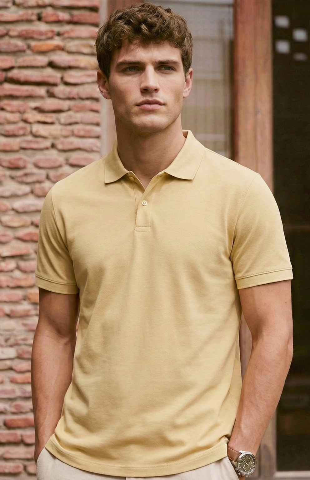Polo de Punto Minimalista | Lucas – Amarillo