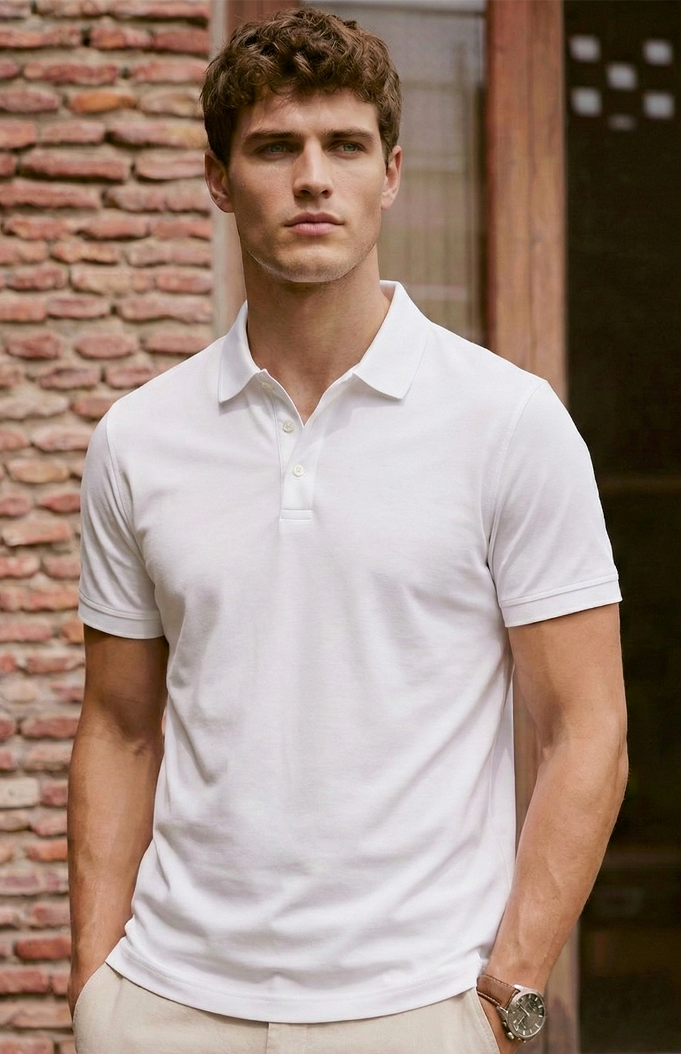 Polo de Punto Minimalista | Carlos – Blanco