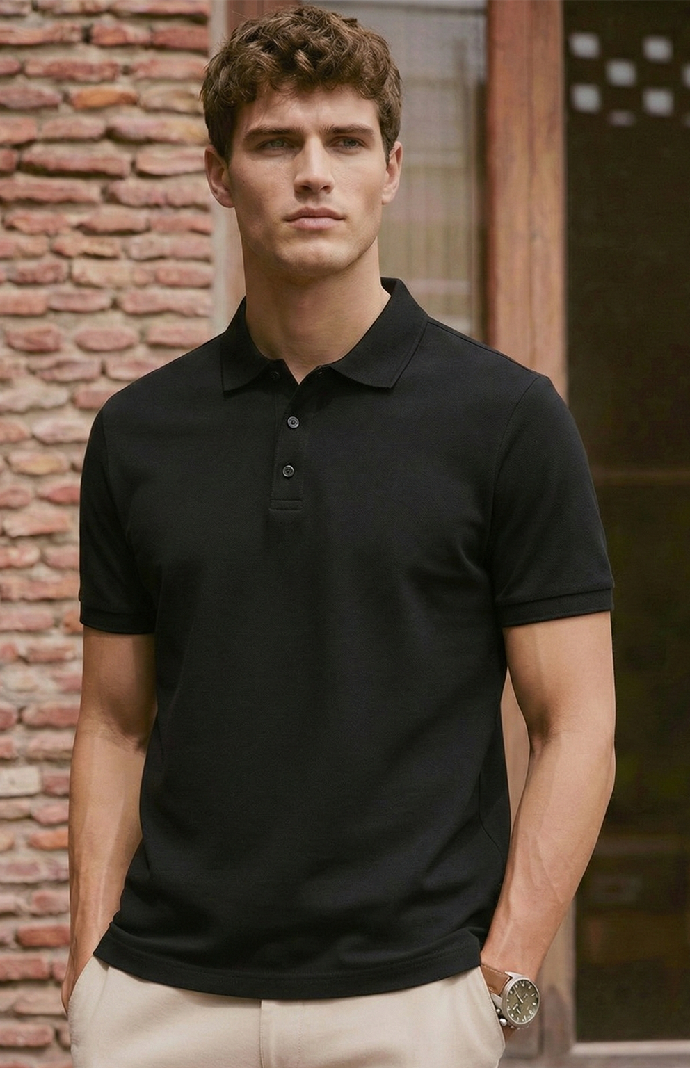 Polo de Punto Minimalista | Sergio – Negro