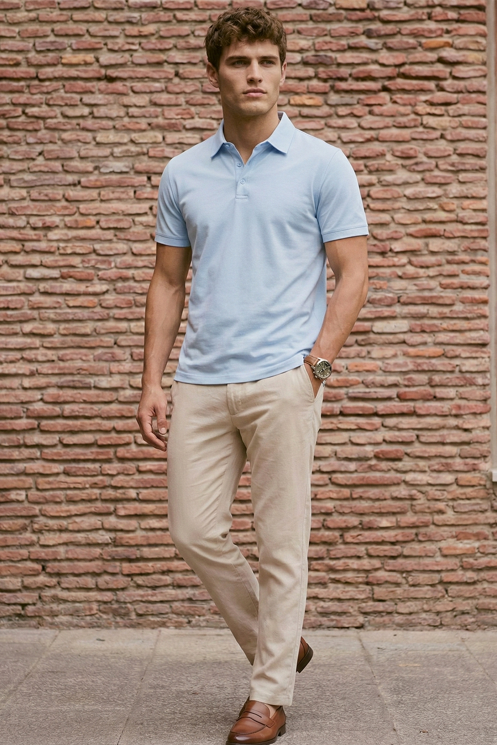 Polo de Punto Minimalista | Pablo – Azul Cielo