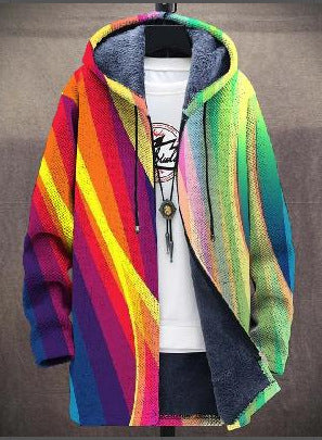 Cárdigan con capucha para mujer de estilo artístico acolchado