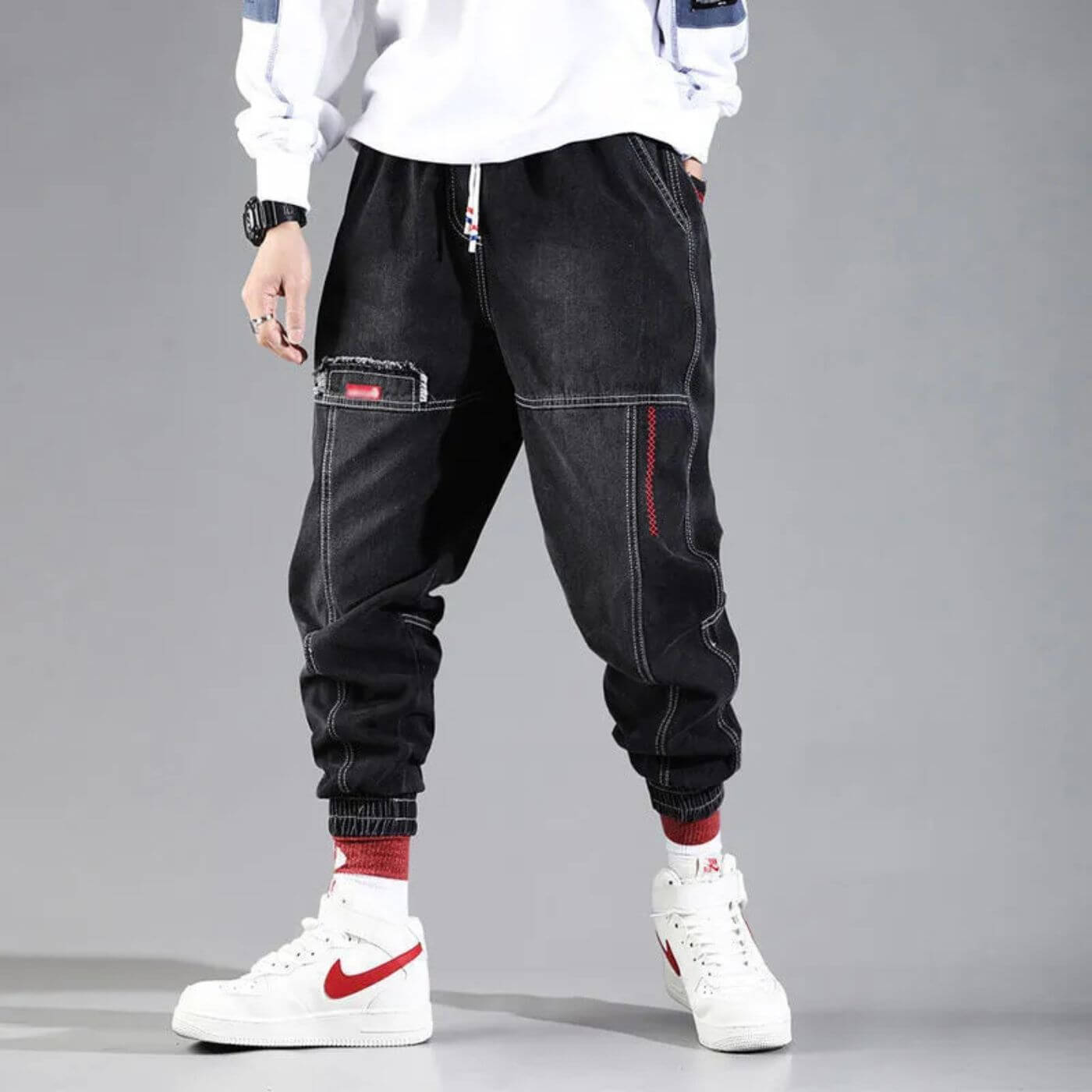 Pantalones harem hombre cómodos modernos – estilo casual versátil diario