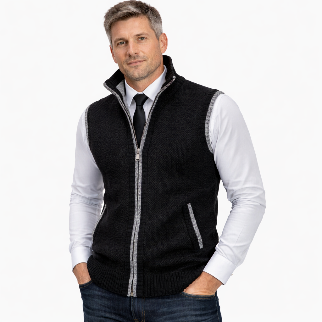 Chaleco Hombre de Punto Elegante – Diseño Ligero con Cierre Completo