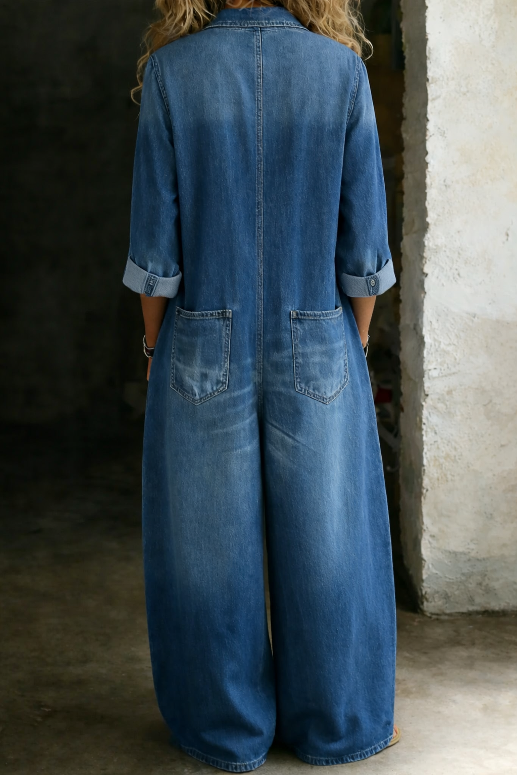 Mono Mujer Denim Largo con Botones – Estilo Casual y Moderno